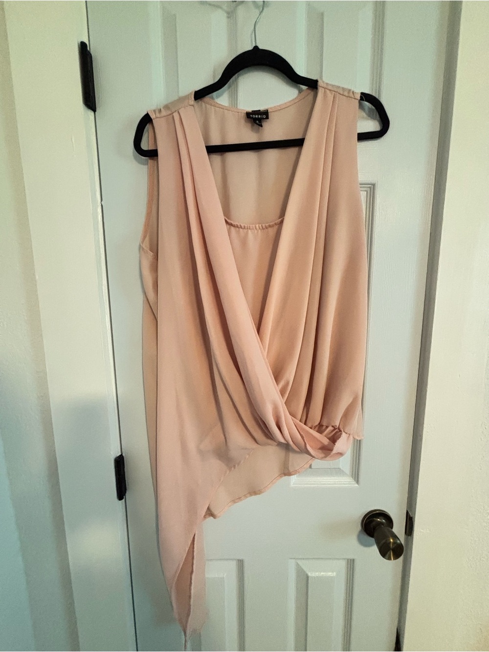 Torrid Blush Pink Draped Asymmetrical Shirt